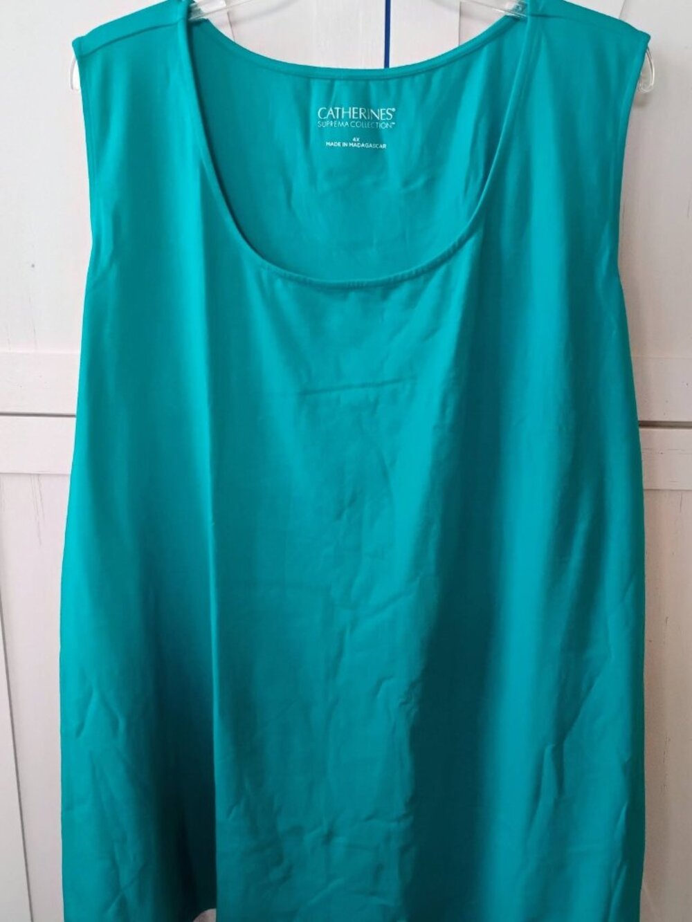 Catherines Dark Jade Green Suprema Tank Top -Cotton/Spandex- NWT-4X